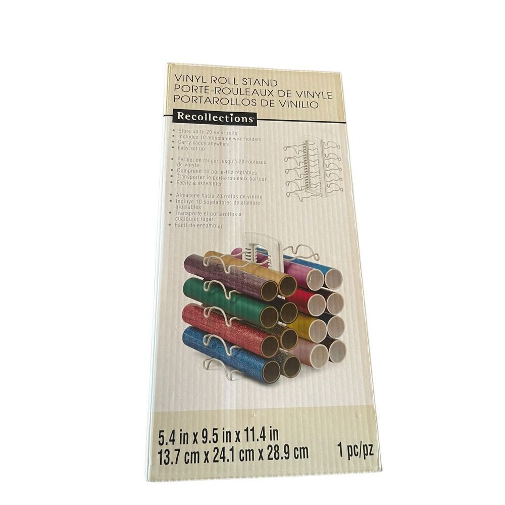 NEW Recollections Home Multi-Color Storage Rack Vinyl Roll Stand Organizer